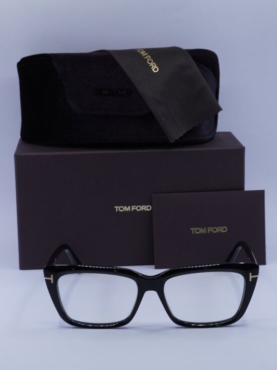 Tom Ford FT5894-B 001 Rectangle Eyeglasses 56mm - Shiny Black main image 4